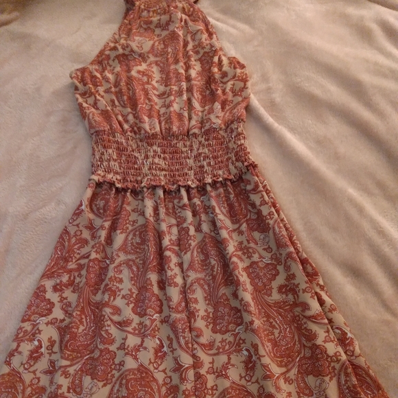 Express Size XXS Printed Paisley Midi Halter Dress - Picture 6 of 10